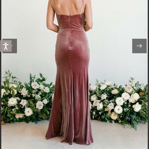 REVELRY Rory Velvet Terracotta,size 10 Petite  Maxi length: 41 in waist to hem).